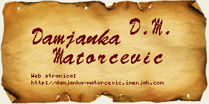 Damjanka Matorčević vizit kartica